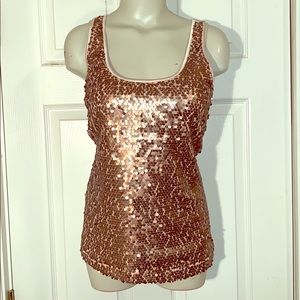 NWOT Express Rose Gold Sequin Tank